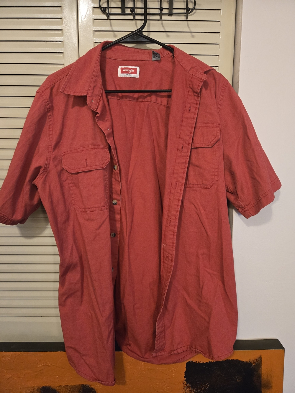 Wrangler Red Short-Sleeve Cotton Shirt Jacket